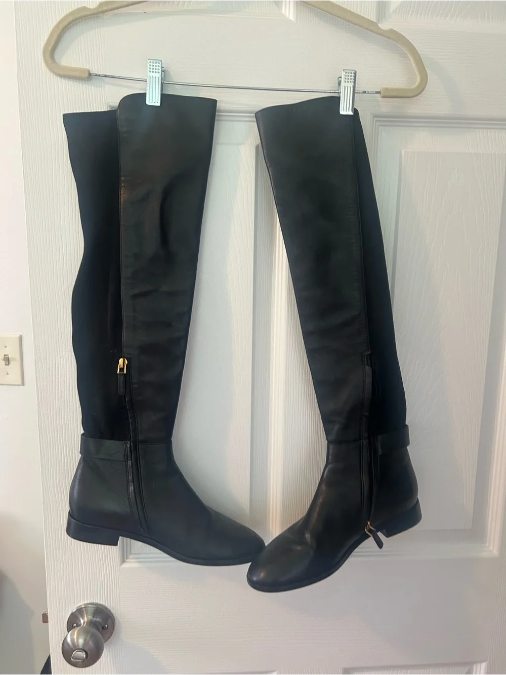 Tory Marsden Black Leather  Over The Knee Boots Size 7.5
